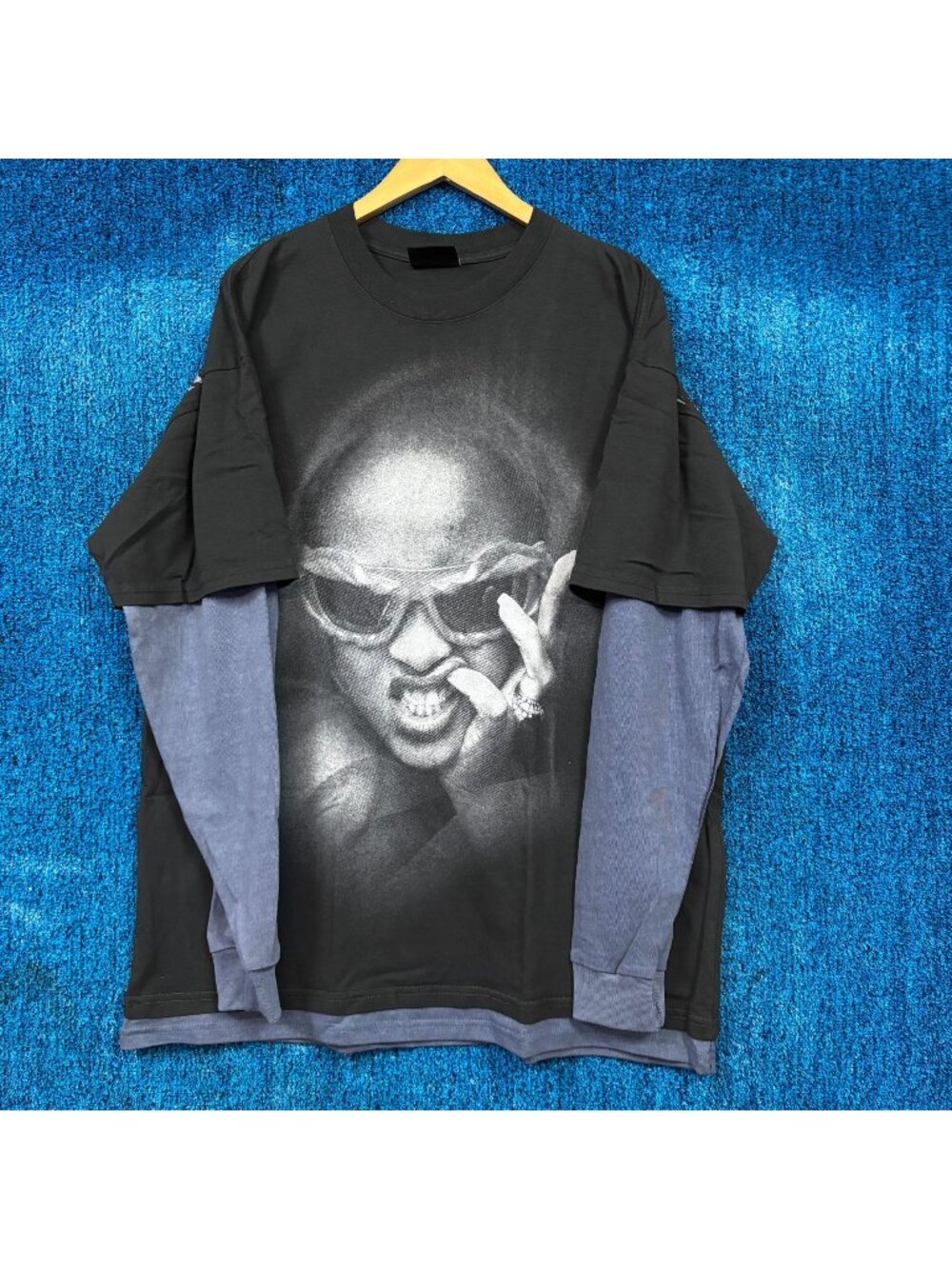 Rihanna 20th Year Anniversary Rap Layered LS Shirt Size 2XL